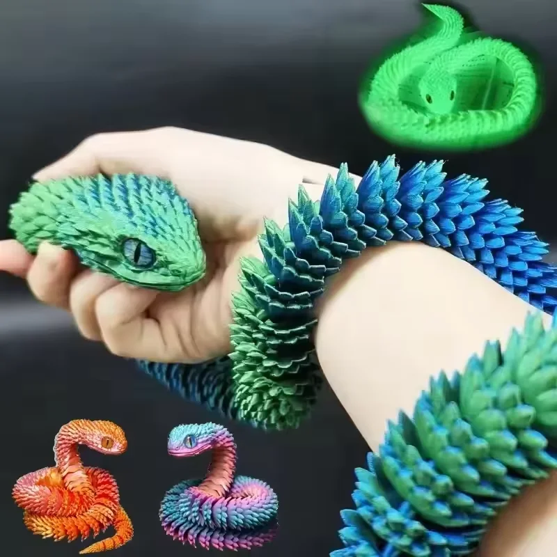 Kids Toys Xmas - 3D печатная змея, подвижный шарнир, игрушка-фигурка,